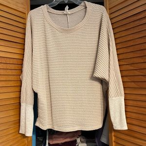 Waffle Print Longsleeve in Cream